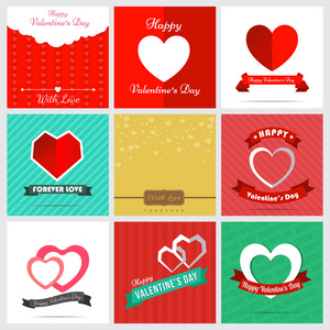 九套风格快乐情人节卡设计