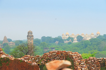 大量的印度 Chittorgarh 堡和理由拉贾斯坦邦