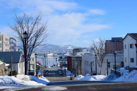 Hachimanzaka 和景观的北海道函馆市