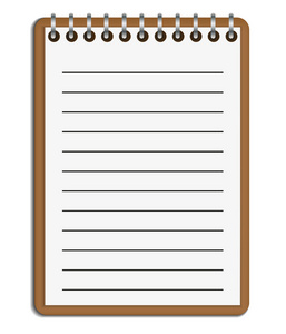 空白的现实螺旋记事本笔记本上白色矢量孤立照片