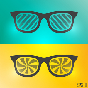 创造性的老式眼镜。孤立装饰矢量眼镜。Eps10 插画设计