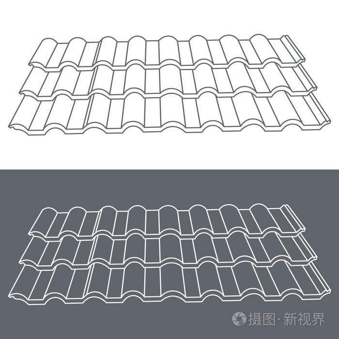 屋檐瓦片简笔画图片