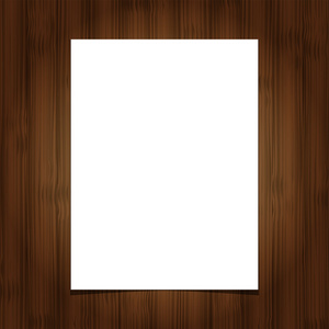 白色空白纸张上木制背景照片