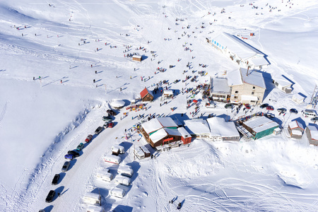 滑雪度假村 Falakro，在希腊的鸟瞰图