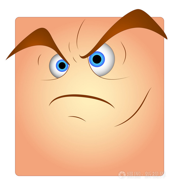 张生气的脸表达框笑脸插画-正版商用图片1hvb7j-摄图新视界