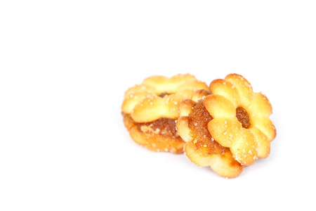 孤立在白色背景上的菠萝饼干