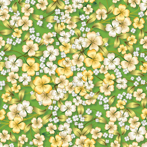 关于绿色抽象黄色花卉装饰