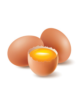 鸡蛋蛋黄与破的蛋