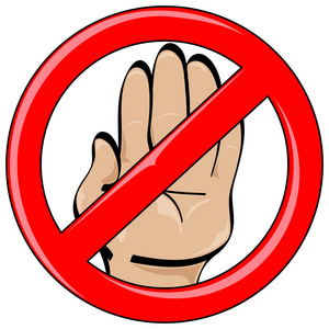 停止卡通禁止的手卡通风格停止照片