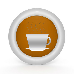 白色背景上的咖啡圆形图标