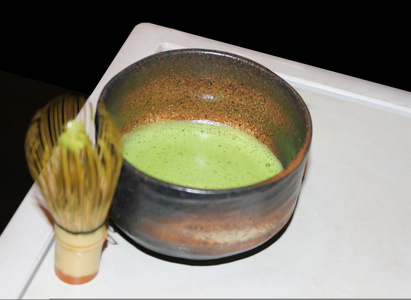 杯绿色的日本茶