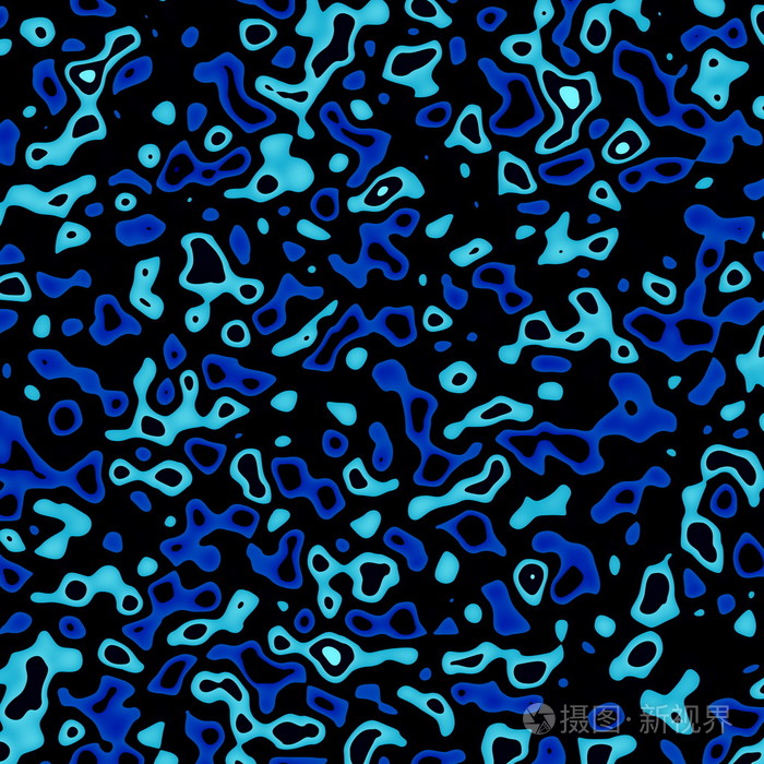 抽象的蓝墨水斑点滴溅染艺术黑喷