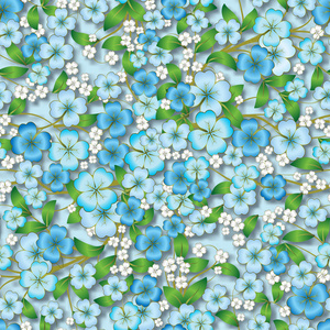 抽象花卉装饰品上蓝色