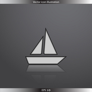 矢量船 web 平面图标
