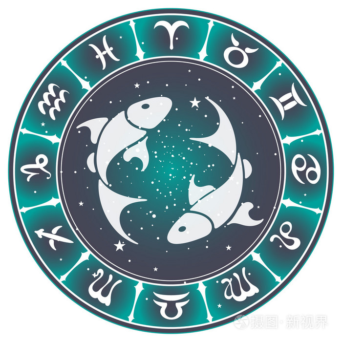 双鱼座的星座矢量图