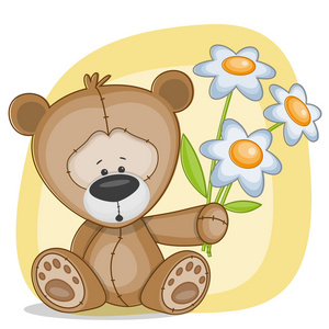 小熊与花