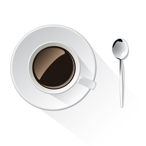 杯咖啡和勺子