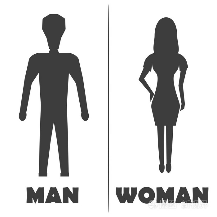 男, 女厕所符号图标.矢量图