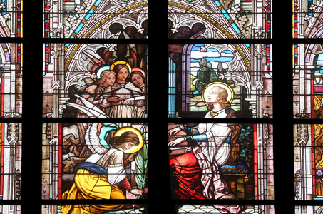 圣塞西莉亚，彩色玻璃在 Minoriten 坐在维也纳