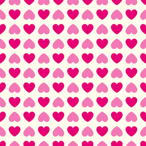 心的形状矢量无缝模式。粉色和白色的颜色