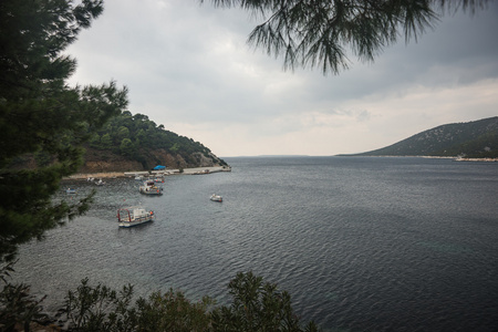 在希腊北部沿岸风景如画斯基罗斯