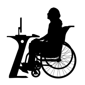 男人在轮椅工程与计算机