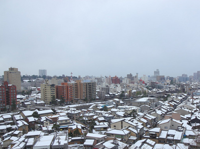 日本金泽冬季城市景观