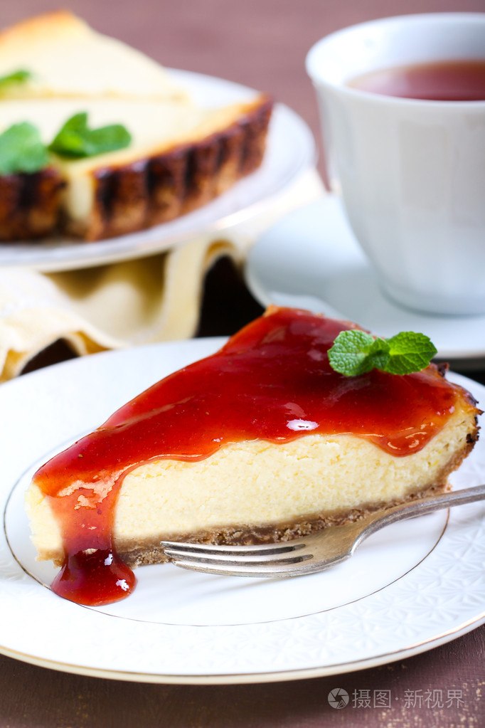 切片的芝士蛋糕