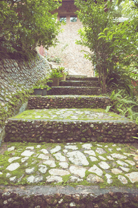 花园里的石台阶