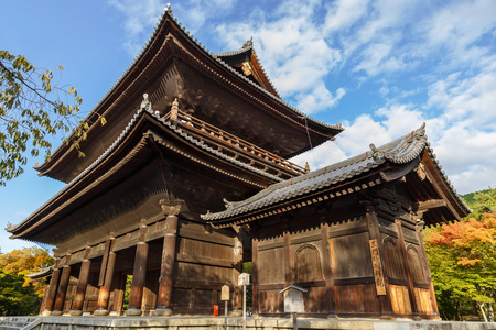在日本京都的 Nanzen 寺的山门门口