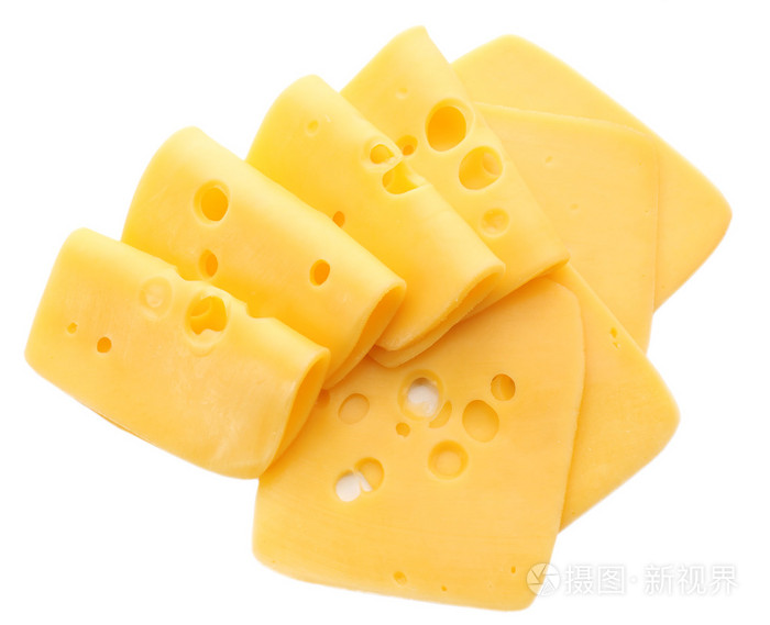 美味切片的奶酪