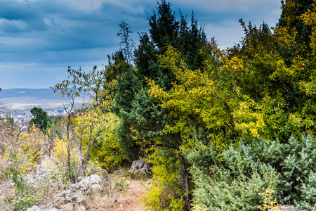 Krizevac Mount 的秋天的颜色