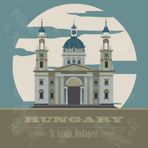 匈牙利的地标。复古风格的图像