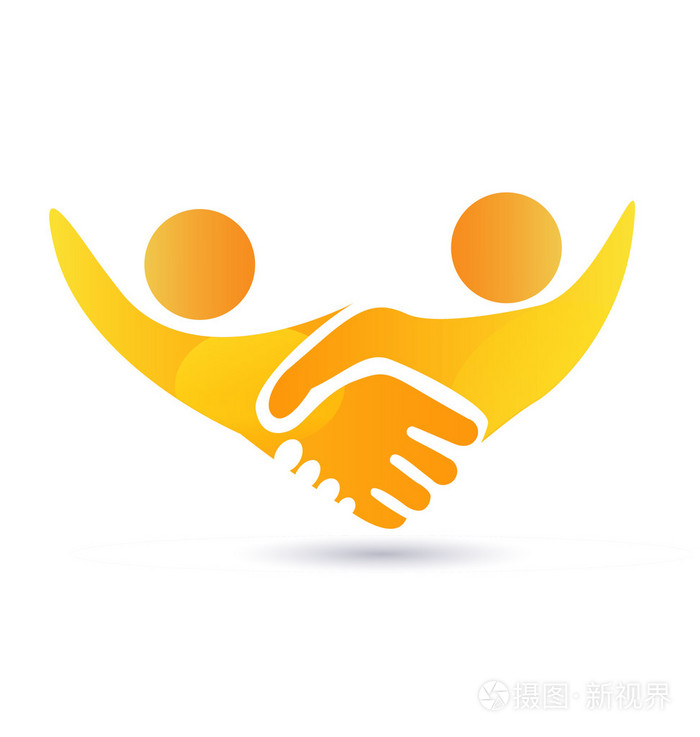 团队合作握手的业务标志