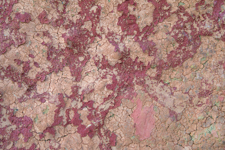 顶视图的红色干燥土壤质地为背景