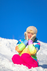 滑雪服 冬季景观的女人