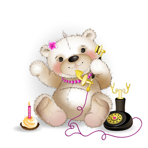 泰迪熊和通电话