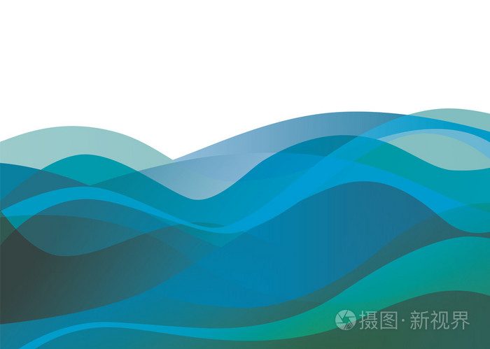 蓝色的海洋波浪纹理插画-正版商用图片1hyeri-摄图新视界