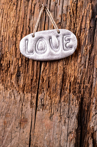 爱的木纹理背景，情人节卡概念