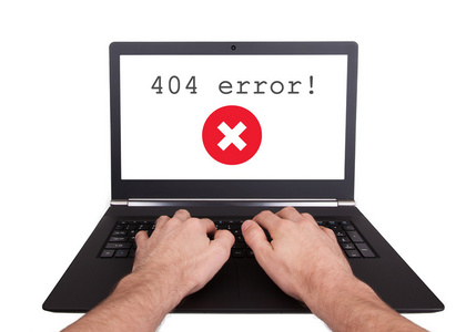 笔记本电脑，404 错误上工作的人