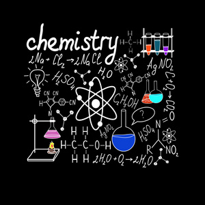 化学在学校平方纸上涂鸦