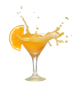 橙色鸡尾酒与飞溅例证