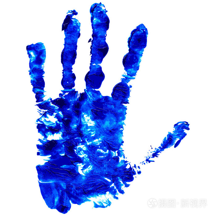 蓝色 Grunge 手印