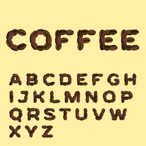 由咖啡在平面设计中的字母图片
