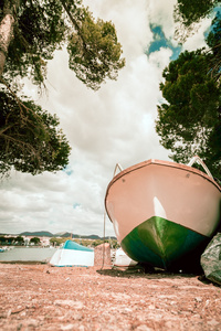 在海滩上海滩 Background.Boat