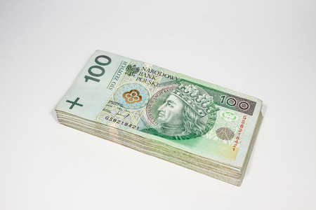100兹罗提波兰货币为背景