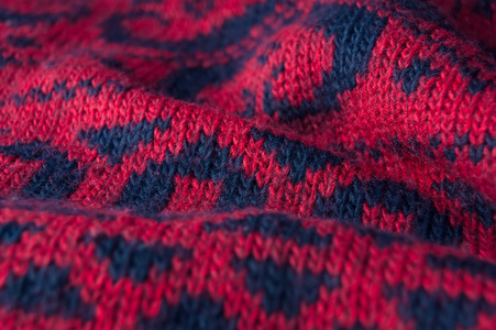 针织羊毛背景，红色纹理