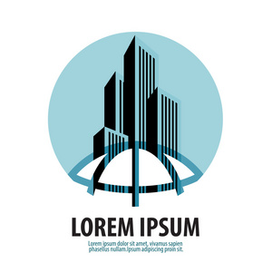 大都市矢量 logo 设计模板.建筑或城市图标照片
