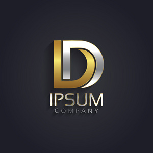 法律的艺术字体银色和金色字母 d照片