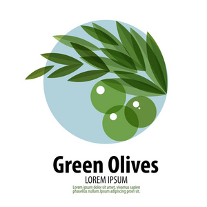 橄榄矢量 logo 设计模板。丰年祭或食物图标
